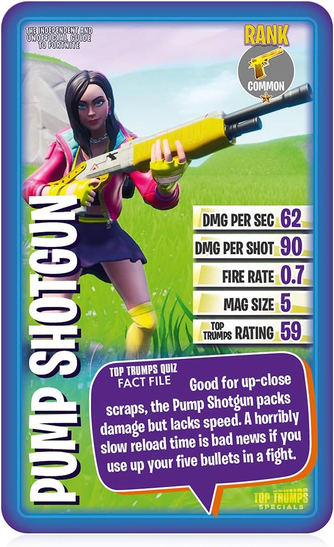 Top Trumps The Independent and Unofficial Guide To Fortnite Card Game, learn about weapon grades and fire rate - Image 5