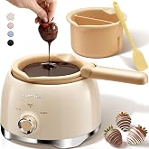 LUSHYUM Electric Chocolate Melting Pot, 4-Cup Chocolate, 2 Insert Pots | Even &amp; Fast Melting, BPA-Free Silicone, Easy Clean, Ideal for Chocolate &amp; Candy Melts, Making Cake Pop Covered Strawberries