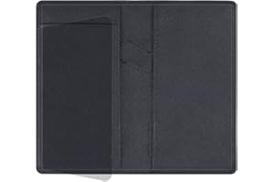 GNEGNI Leather Checkbook Cover with Built-in Divider Pen holder For Men Women Checkbook Holder Wallet RFID Blocking