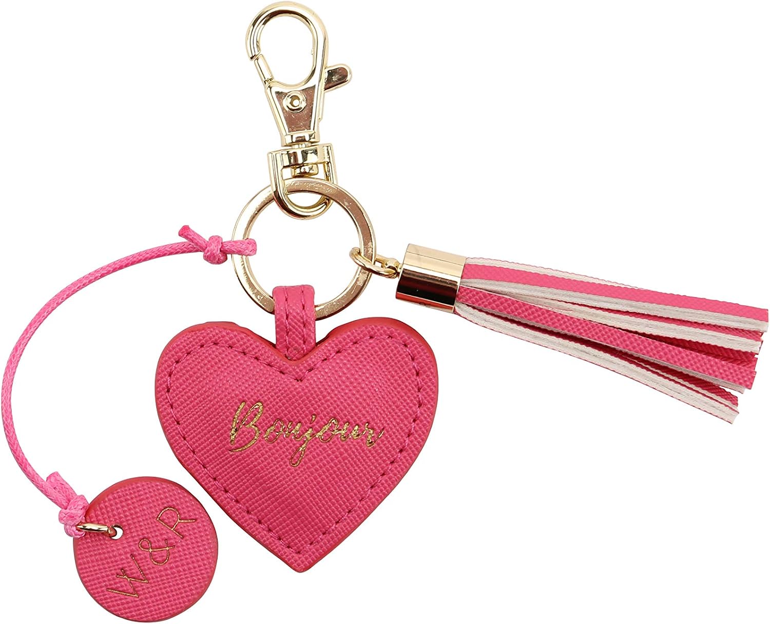 Willow & Rose Bonjour Fuchsia Pink Heart Keyring