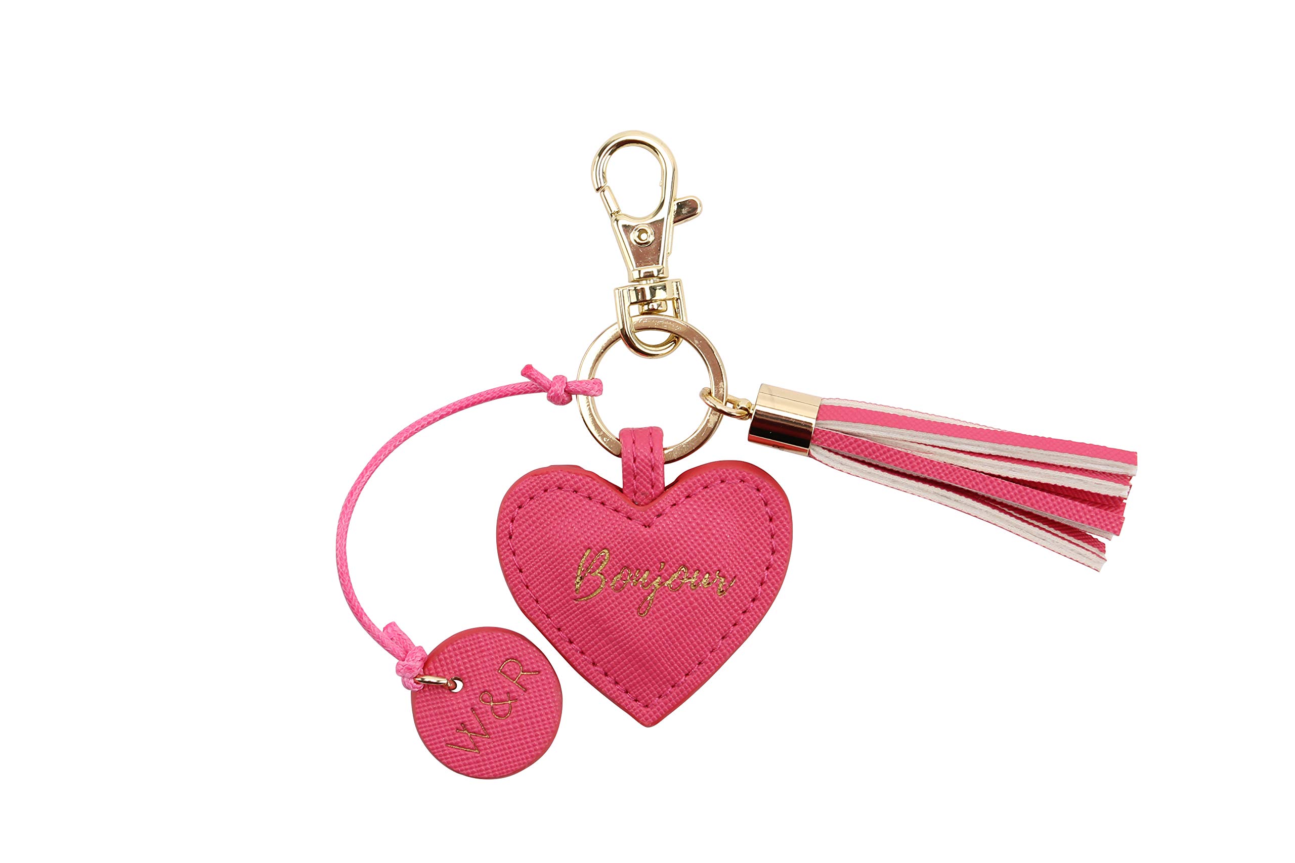 Willow & Rose Bonjour Fuchsia Pink Heart Keyring