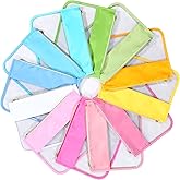 Sweetude 12 Pieces Clear Zipper Pouch for Travel Nylon Makeup Bag Waterproof Snack Stuff Pouches Cute Purse Cosmetic Bags for Women Girls Gifts