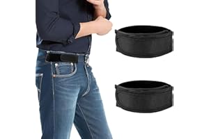No Buckle Belts Men 2 Pack No Buckle Elastic Belt Adjustable Invisible Stretch Side Waist Buckless Belt for Men