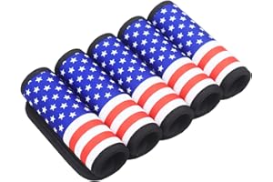 XioioiX Luggage Handle Wrap for Suitcase-Printed Bright Neoprene Luggage Tags/Grips/Identifiers/Markers/Covers/Gripper for Suitcases Carry On Bags 5 Packs (USA Flag-5 Packs)