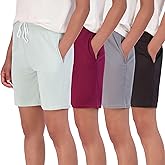 Real Essentials 4 Pack: Women's 7" Mesh Bermuda Athletic Shorts - Quick Dry Workout Running Pockets (Available in Plus Size)