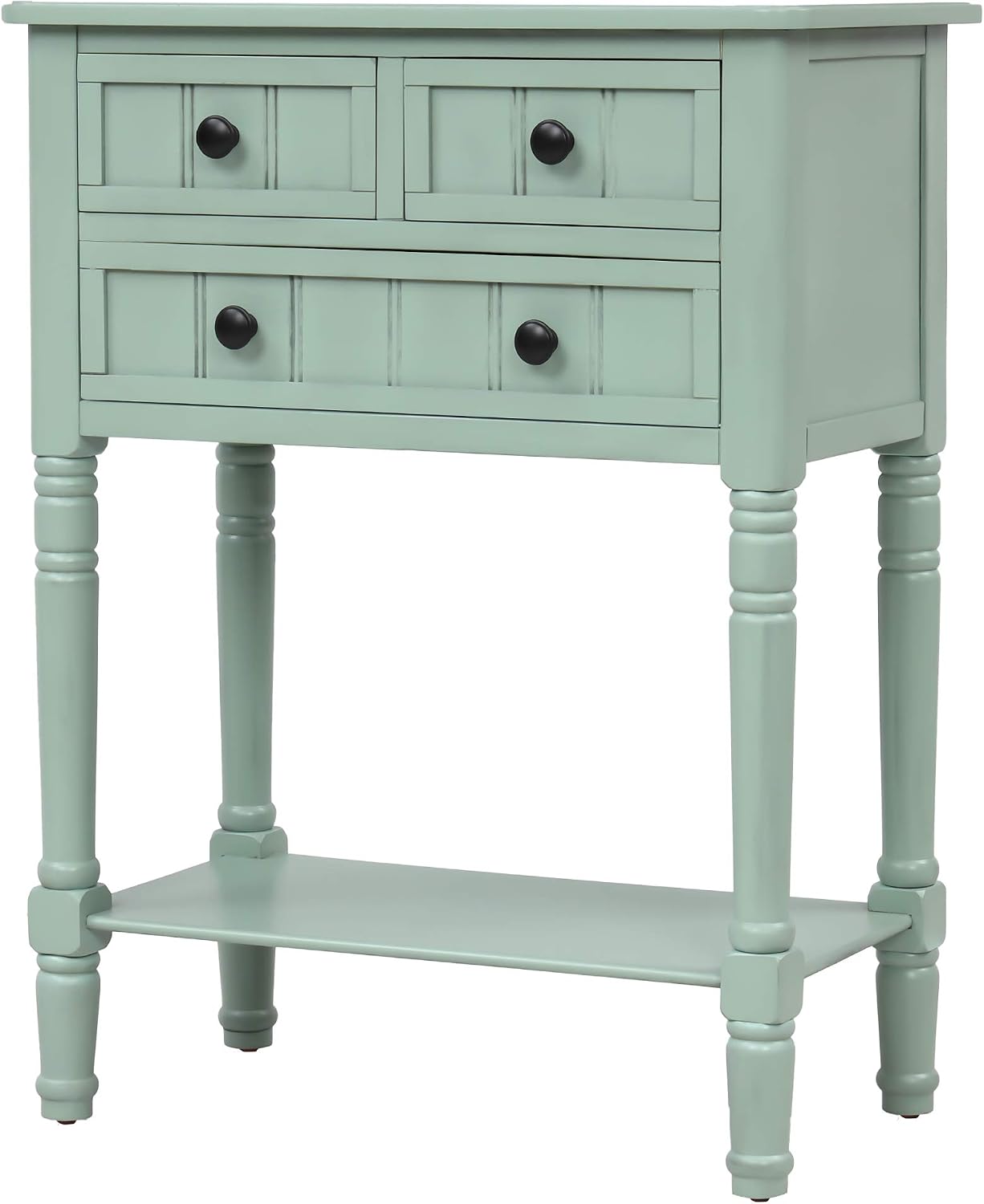 Amazon Com Goujxcy Tall Console Table With 3 Drawers And Storage Shelf Accent Sofa Table For Entryway Living Room Hallway Retro Blue Kitchen Dining