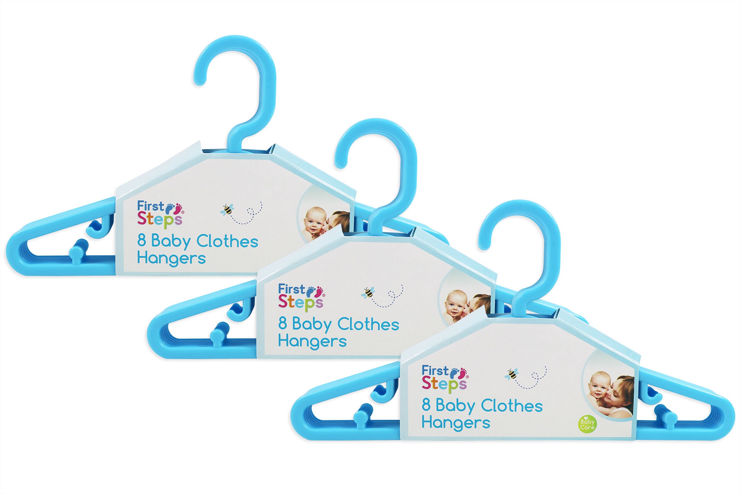 Baby Coat Hangers Small Clothes Hangers First Steps Pack of 24 Blue