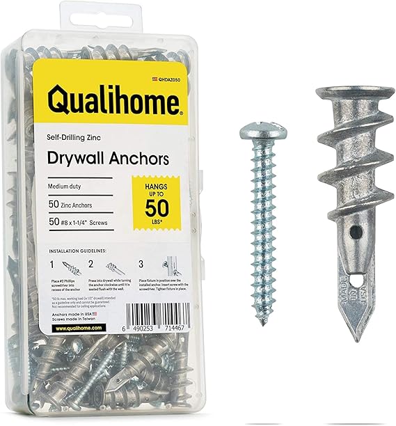 Reinforced Nylon Hollow Wall Anchors with Screws SelfTapping Anchors