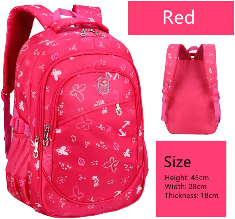 Macbag School Backpack Bookbag Durable Camping Backpack for Boys and Girls (Red 3)