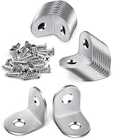 JatilEr 20x Stainless Steel 20mm Angle Brackets 90 Degree L Corner Brace w/ 40