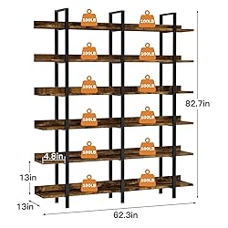 FRAPOW 83Inch Industrial Bookshelf and