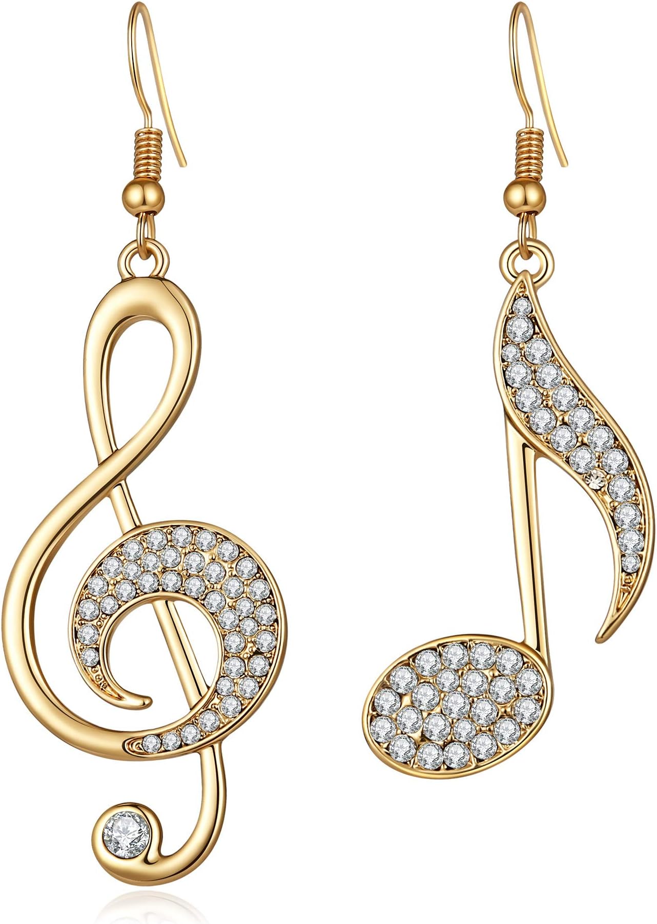 BIRSTONETreble Eighth Music Clef Note Fish Hook Dangle Earrings
