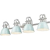 Duncan 4-Light Bath Vanity in Pewter with Seafoam