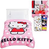 Hello Kitty Bedspread Twin Set for Kids - Bundle with a Quilted Bedspread for Twin Bed and More | Hello Kitty Bedding Set for Girls