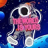 Chongart The World Is Yours Neon Signs, 17 Inch Astronaut Neon Light USB Powered for Bedroom Game Room Kids Dimmable LED Word Light Plug and Play