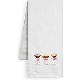 FGFK Coquette Pink Bow Espresso Martini Gifts Kitchen Towels, Espresso Martini Gifts Bar Dish Tea Towels for Kitchen Decor, Gifts for Cocktail Lovers Decorative Hand Towels, 16x24 Inch
