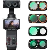 K&amp;F CONCEPT 4Pack Wide-Angle Filter Kit Compatible with Insta360 Luna Ultra | CPL + Black Diffusion 1/4 + ND2-32 + Wide-Angle Lens Filter Set with Magnetic Mount, Versatile for Photography - FI061