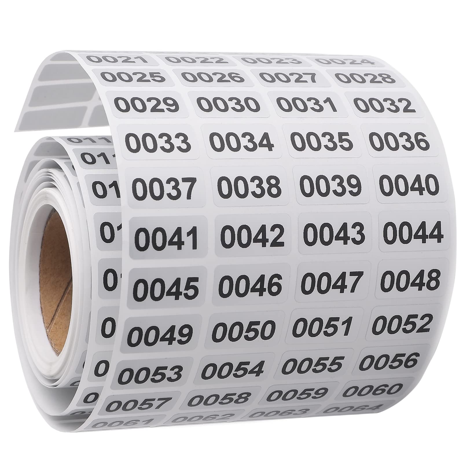 2100 Consecutive Numbered Inventory Stickers, Waterproof Asset Tags (0.39 x 0.75 Inch)