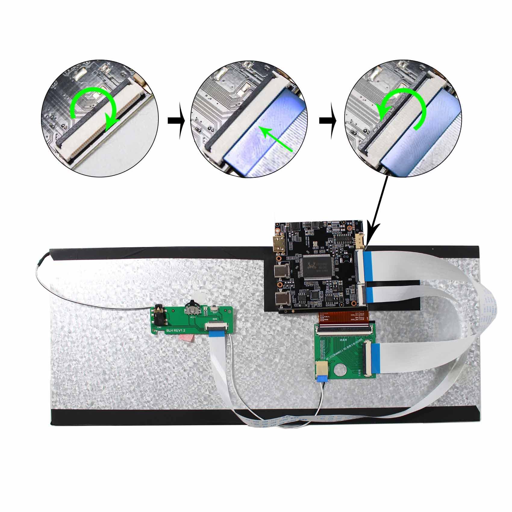 VSDISPLAY 12.3 Inch 2K LCD Screen 2400x900 with USB-C LCD Controller Board,as Extra Secondary Display Panel for PC/Laptop/Game Cabinet Monitor