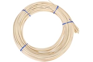 PATIKIL Round Reed Spline 200ft x 0.17 Inch, Cane Webbing Roll,Rattan Reed Coil for DIY Furniture Basket Weaving, Wicker Maki