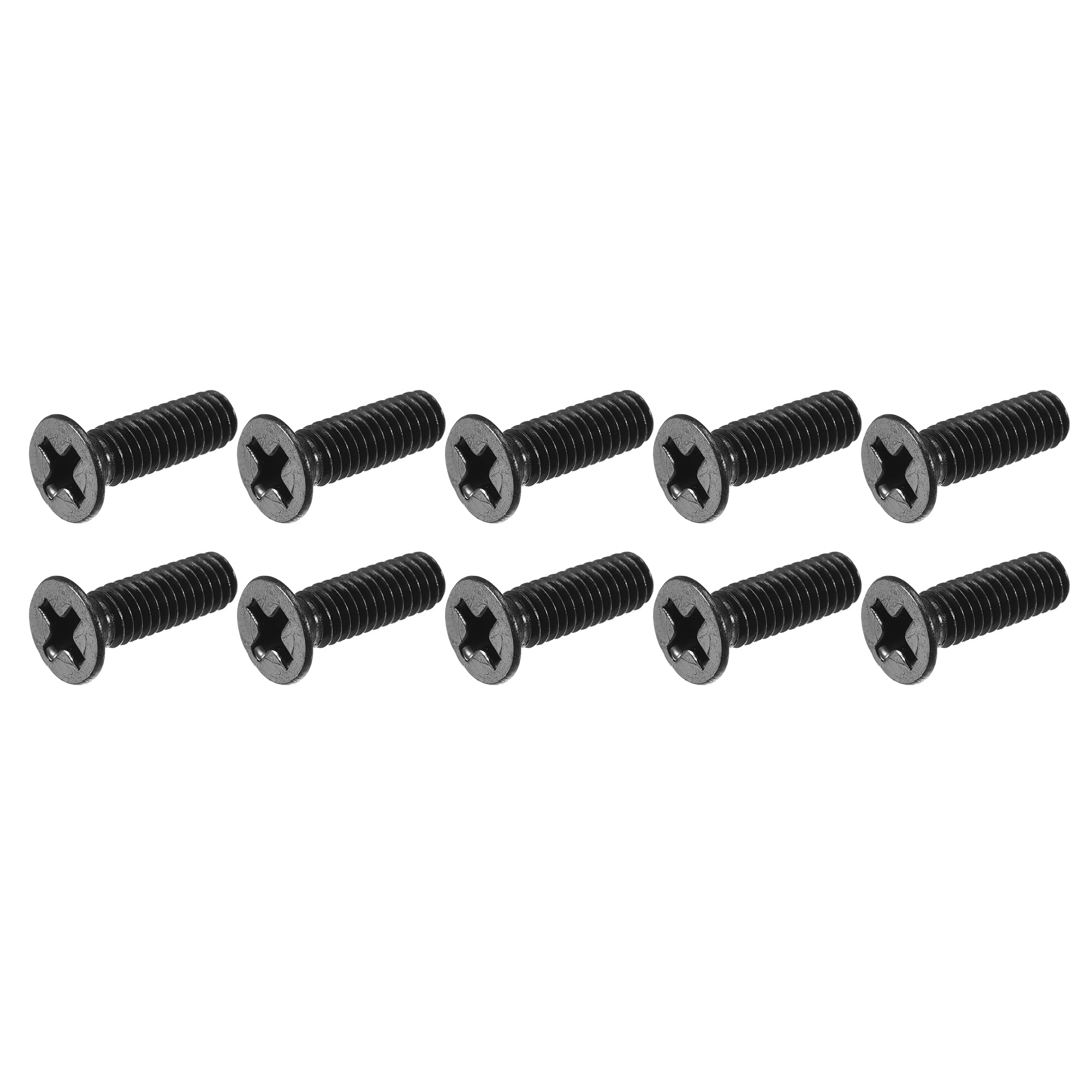 METALLIXITY Phillips Flat Head Screws (M4 x 14mm) 50Pcs, Carbon Steel Machine Screws - for Glasses Watch and Other Small Electronics, Black
