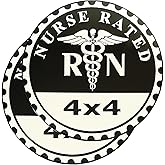 2 PCS Nurse Badge Rated Car Emblem, 4 x 4 Metal Automotive Badge, 3D Round Metal Car Badges Emblems, Car Badge Decals Stickers Compatible with Jeep Wrangler Vehicles Trucks SUV RV
