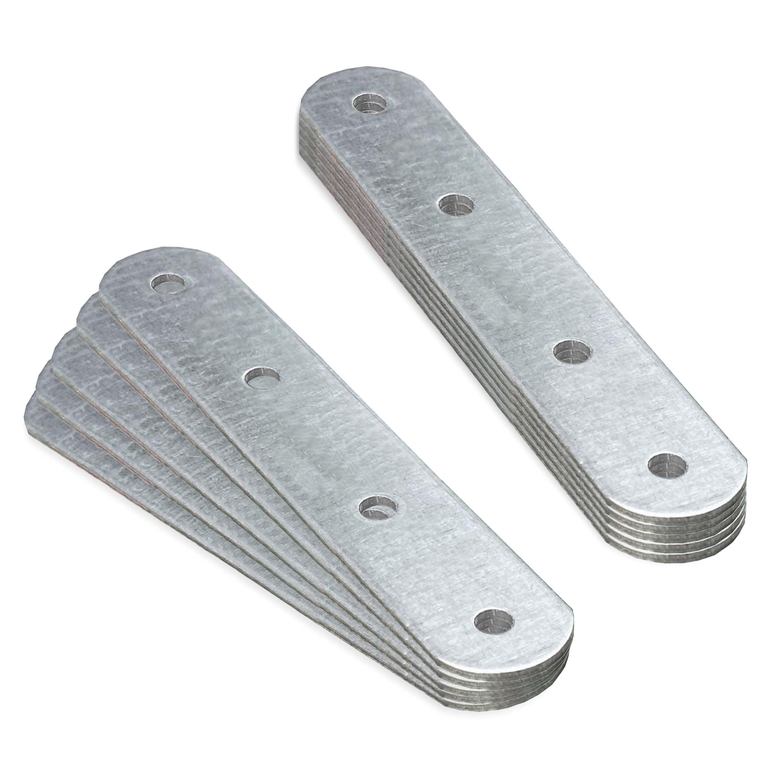 OMIDEAS 10 x Connecting Plates (90 x 25 x 2) Straight Repair Joining Fixing Mending Flat Bracket Brace Shelf Support Metal Galvanised Connector