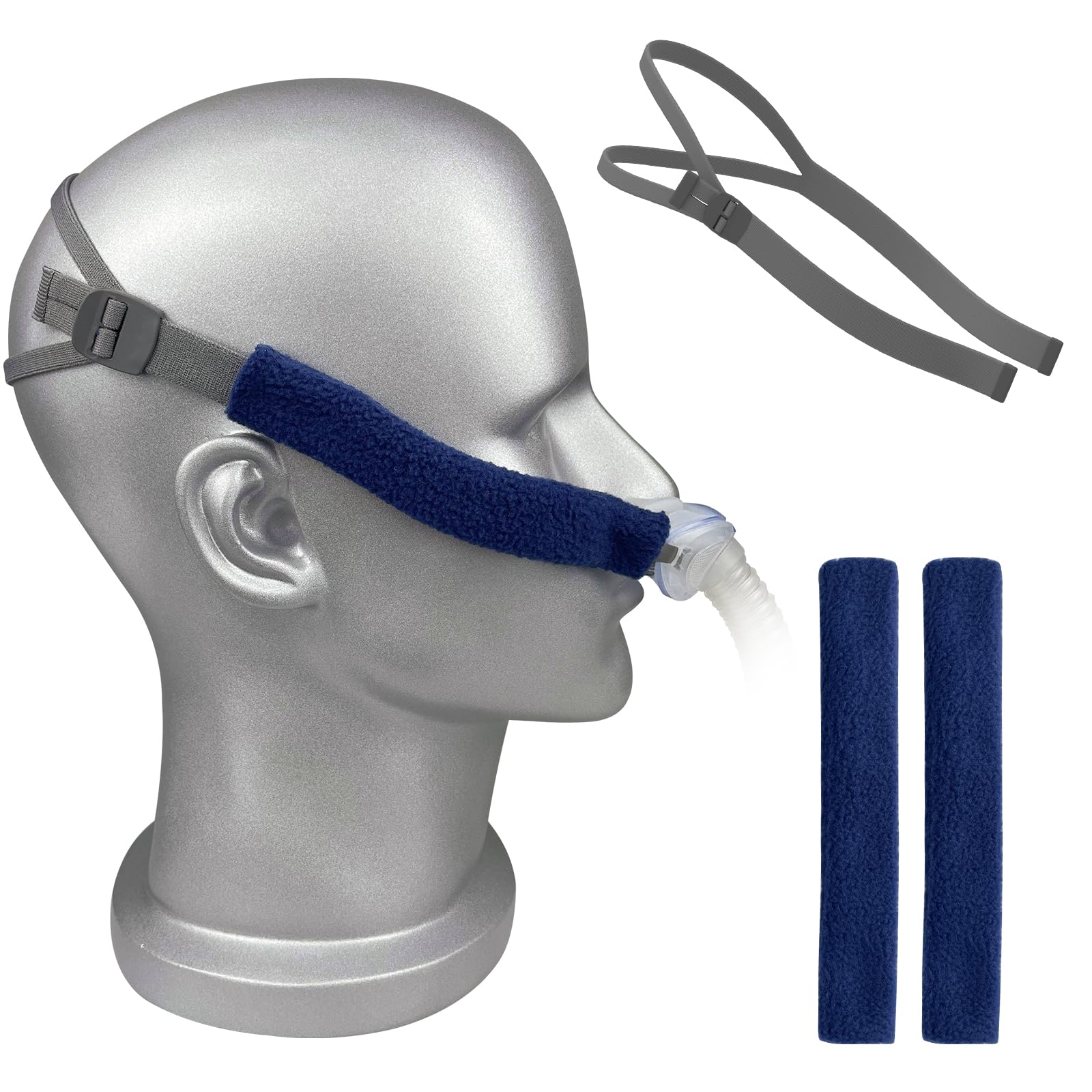 Photo 1 of 2 Pack Airfit P10 Replacement Headgear Straps with Strap Covers Build-in Clips Fully Adjustable Compatible with Airfit P10 N30 Airsense 10 11 Nasal Pillow (Gray)