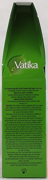 DABUR VATIKA HENNA HAIR COLOR – ZERO AMMONIA HAIR DYE AND CONDITIONER FOR STRONG, SHINY HAIR WITH 100% GREY COVERAGE (RICH BLACK), 6 SACHETS X 10G