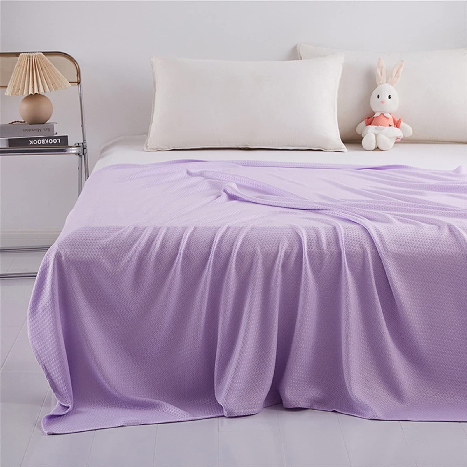 Heavyoff Cooling Blankets, bamboo Blanket for Hot Sleepers Lightweight Breathable Summer Cold Blankets for Sleeping Night Sweats to Keep Cool Purple, 59"x79"