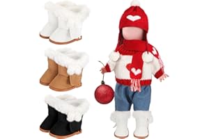 Bencailor 3 Pairs Christmas 18 Inch Doll Boots and Shoes Winter Dolls Shoes American Themed Boots Skates for Dress up(Fresh Style)