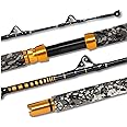 Fiblink 1-Piece Saltwater Offshore Trolling Rod 6-Feet Big Game Rod Conventional Boat Fishing Pole