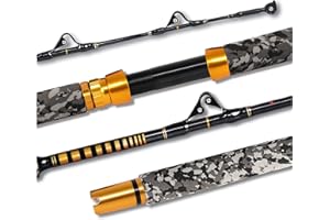 Fiblink 1-Piece Saltwater Offshore Trolling Rod 6-Feet Big Game Rod Conventional Boat Fishing Pole