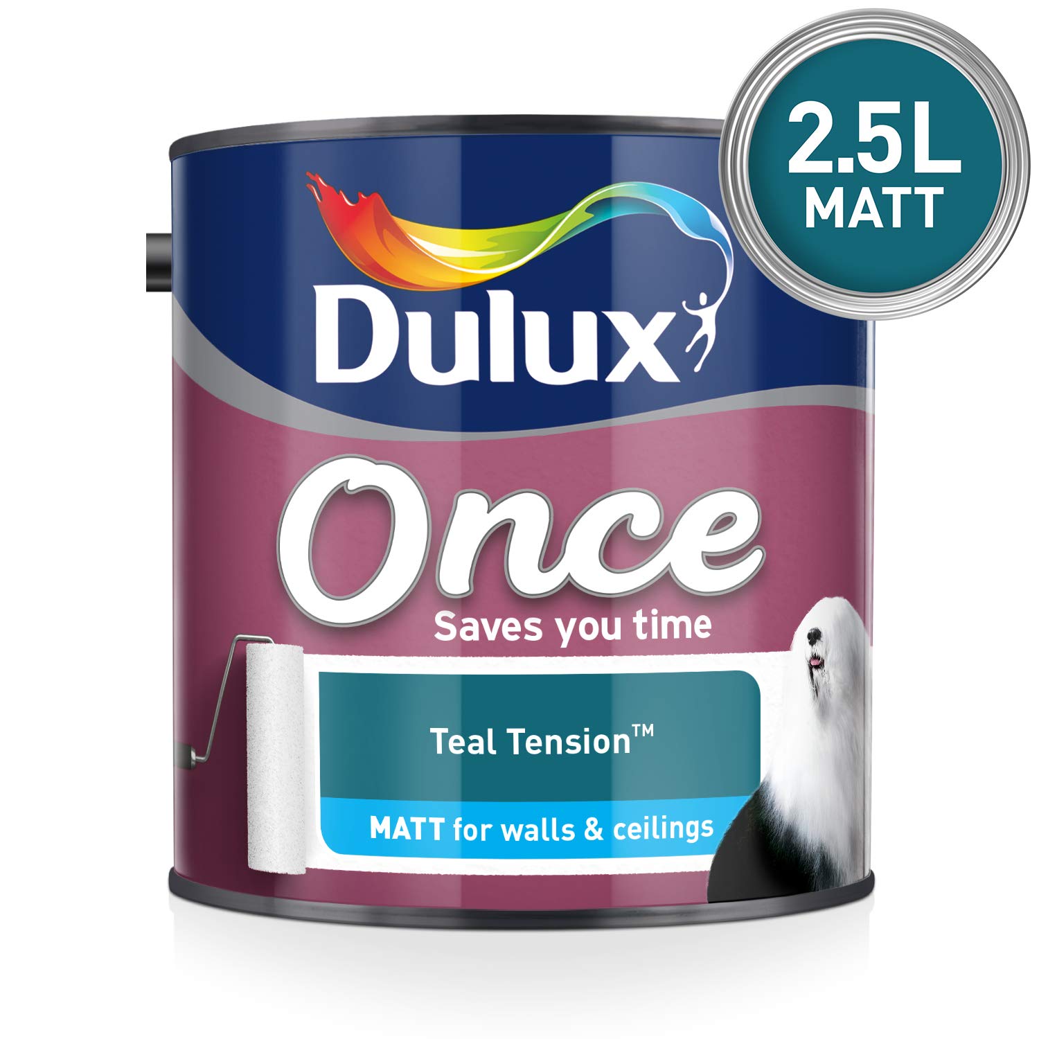 Dulux Once Matt Emulsion Paint For Walls And Ceilings Teal Tension 2