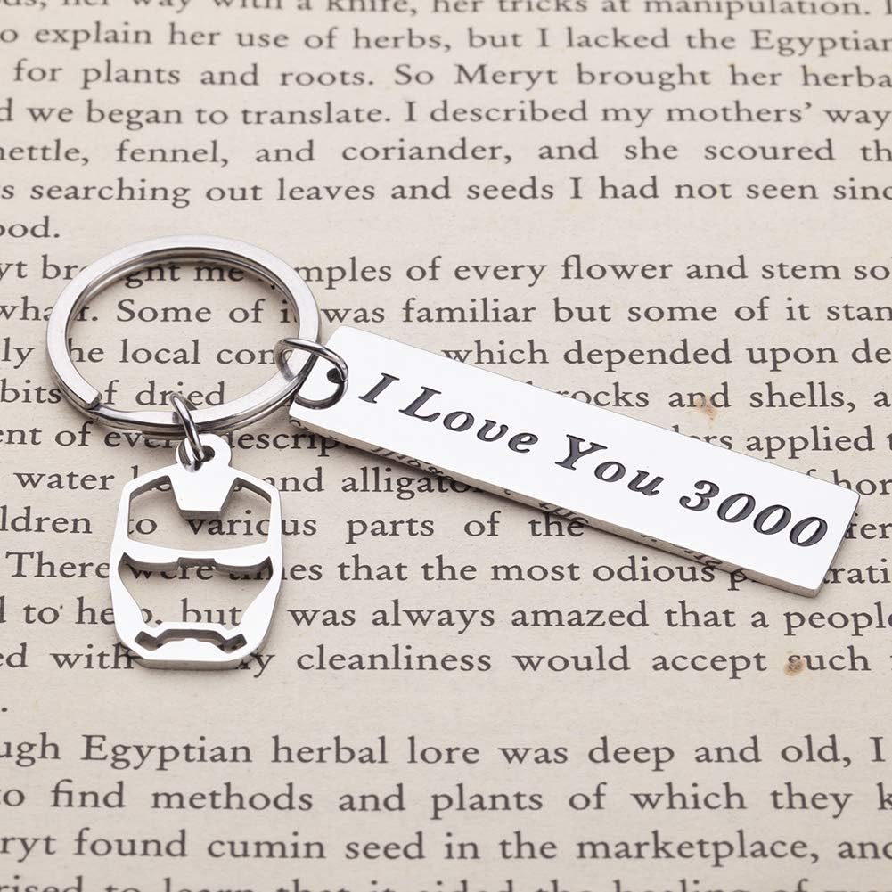 I Love You 3000 Keychain For Boyfriend Girlfriend Iron Man Gift For Dad Comic Movie Inspired Gift Avengers Endgame Avengers Fan Gift Tony Stark Gift Couples Keychain For Husband Wife Birthday Clothing Amazon Com