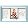 Baby Hand and Footprint Kit - Clay Handprint Keepsake Frame, Newborn Nursery Picture Frame, Personalized New Mom Gifts for Baby Shower & Registry (Sky Blue)