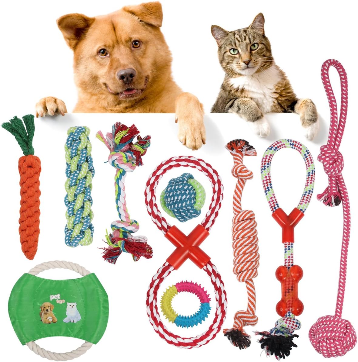 Tomons Dog Toys Set, Puppy Chew Toy for Small Medium Pet 10
