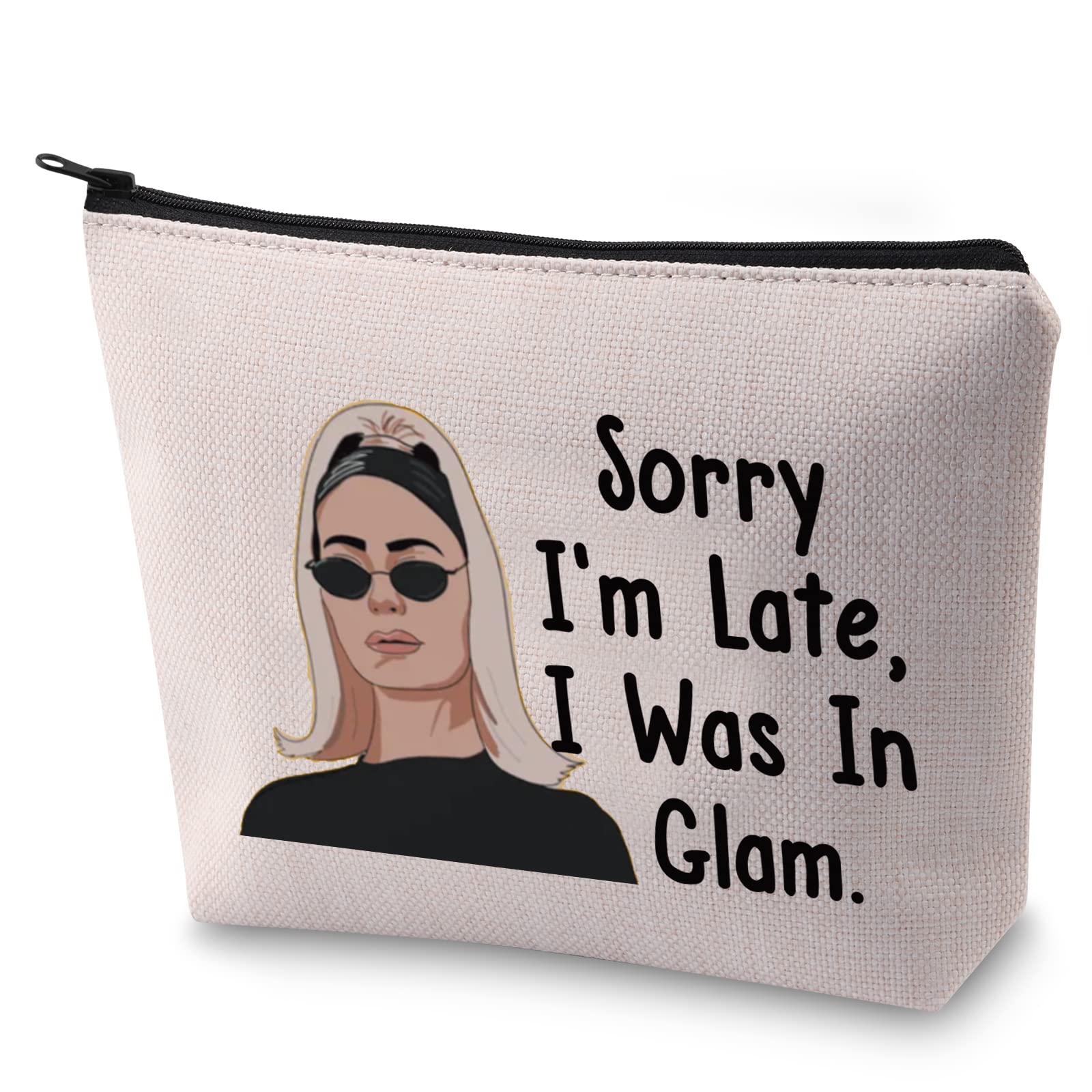LEVLO RHONY Inspired Gift Sorry I'm Late I was in Glam Makeup Bag Real Housewives Gift (I was in Glam) — image 1