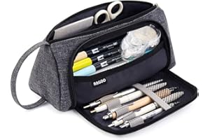 Big Capacity Pencil Case Large Storage Pouch Marker Pen Pencil Stationery Bag for Middle High School College Office Student G