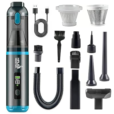 HAUSMEISTER Airflex One Cordless Car Vacuum 16000Pa, 4-in-1 Handheld Vacuum with Air Duster & Inflator, Portable Mini Vac for Car Detailing, Pet Hair, Keyboard Cleaning