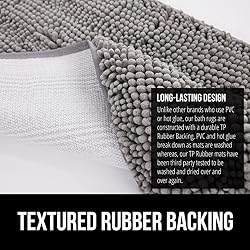 GORILLA GRIP Bath Rug Mat, Thick Soft Absorbent