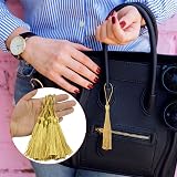 Rowwait 20Pcs Silky Handmade Tassels Bookmarks Gold 13cm Earthy Yellow view 6