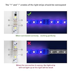 RGBZONE 10Pcs LED Strip Connectors 3 Pin Gapless
