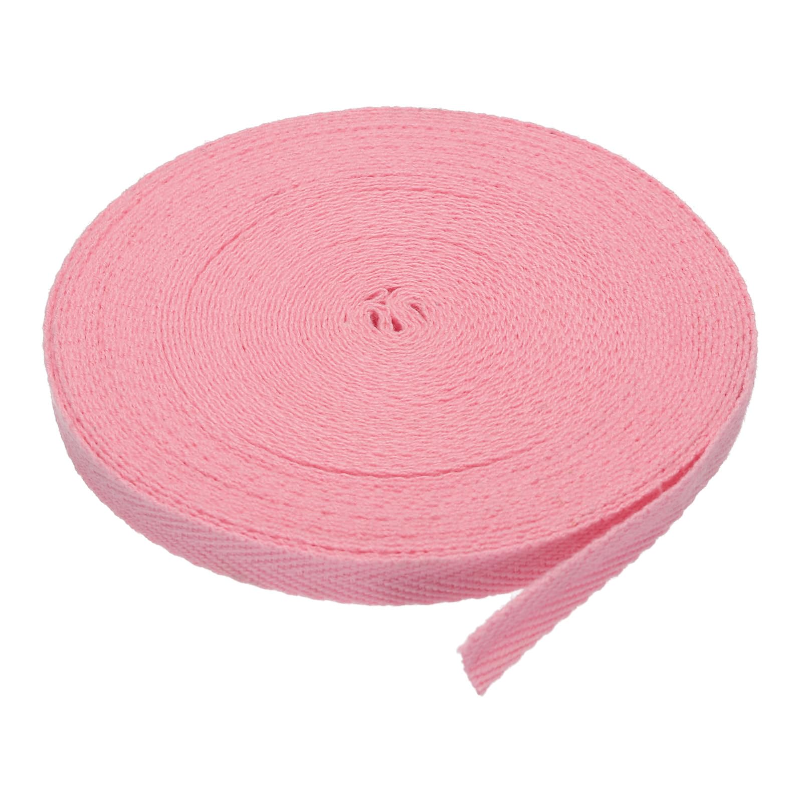 PATIKIL Cotton Twill Tape 1/4 Inch 10 Yards 100% Cotton Ribbon Bias Tape Herringbone Webbing Trim for Sewing Gift Wrapping, Light Pink