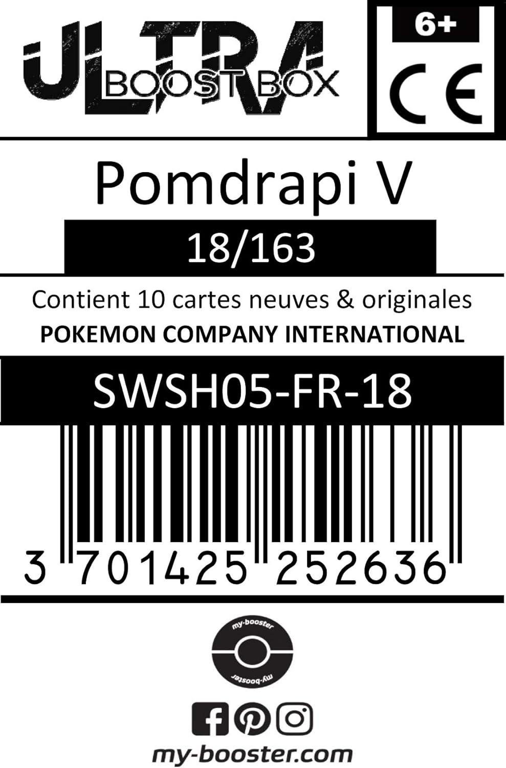 Pomdrapi V (Flapple V) 18/163 - Ultraboost X Epée et Bouclier 5 Styles de Combat - Box of 10 Pokemon French cards - Image 4