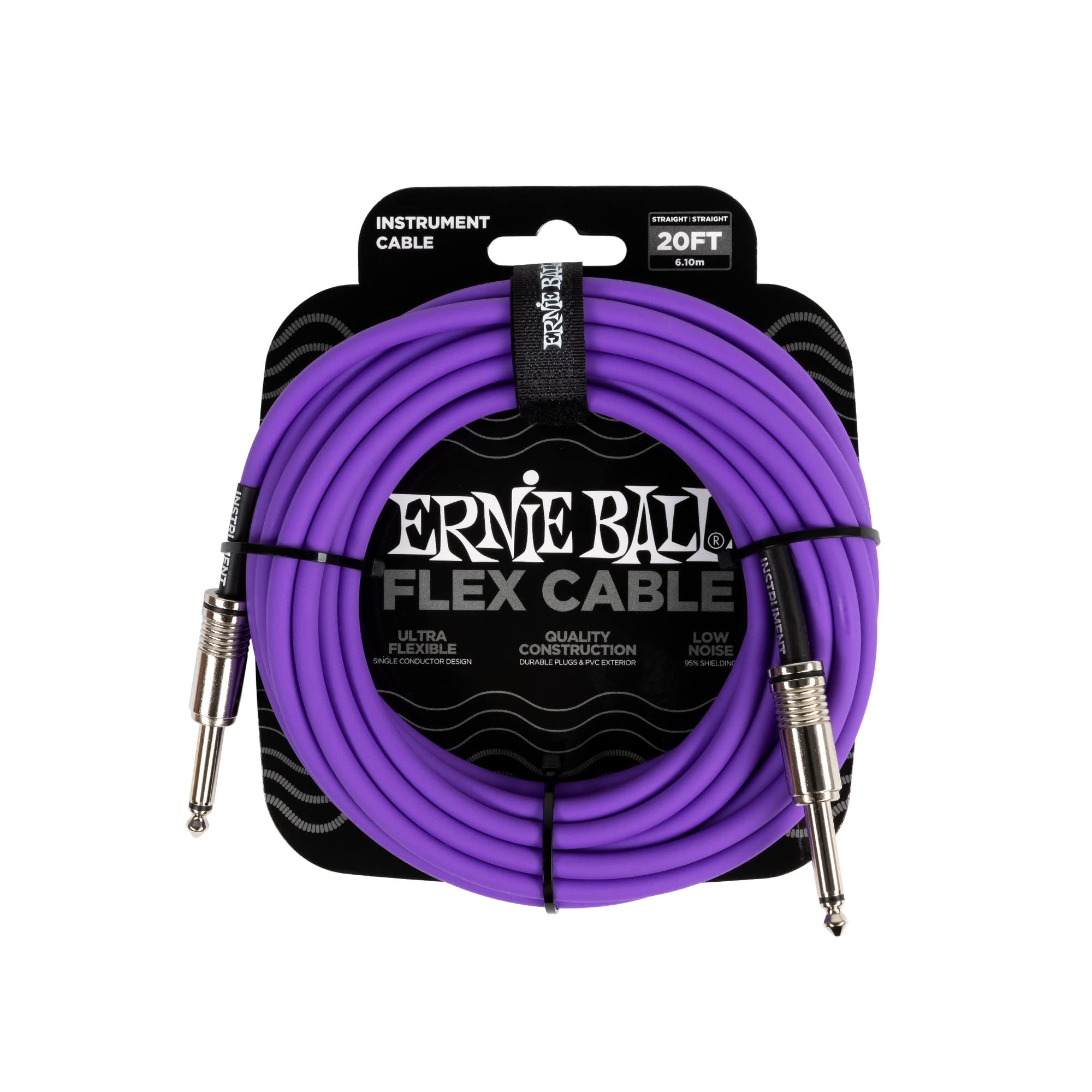 Ernie Ball Flex Instrument Cable Straight/Straight 20ft - Purple — image 1