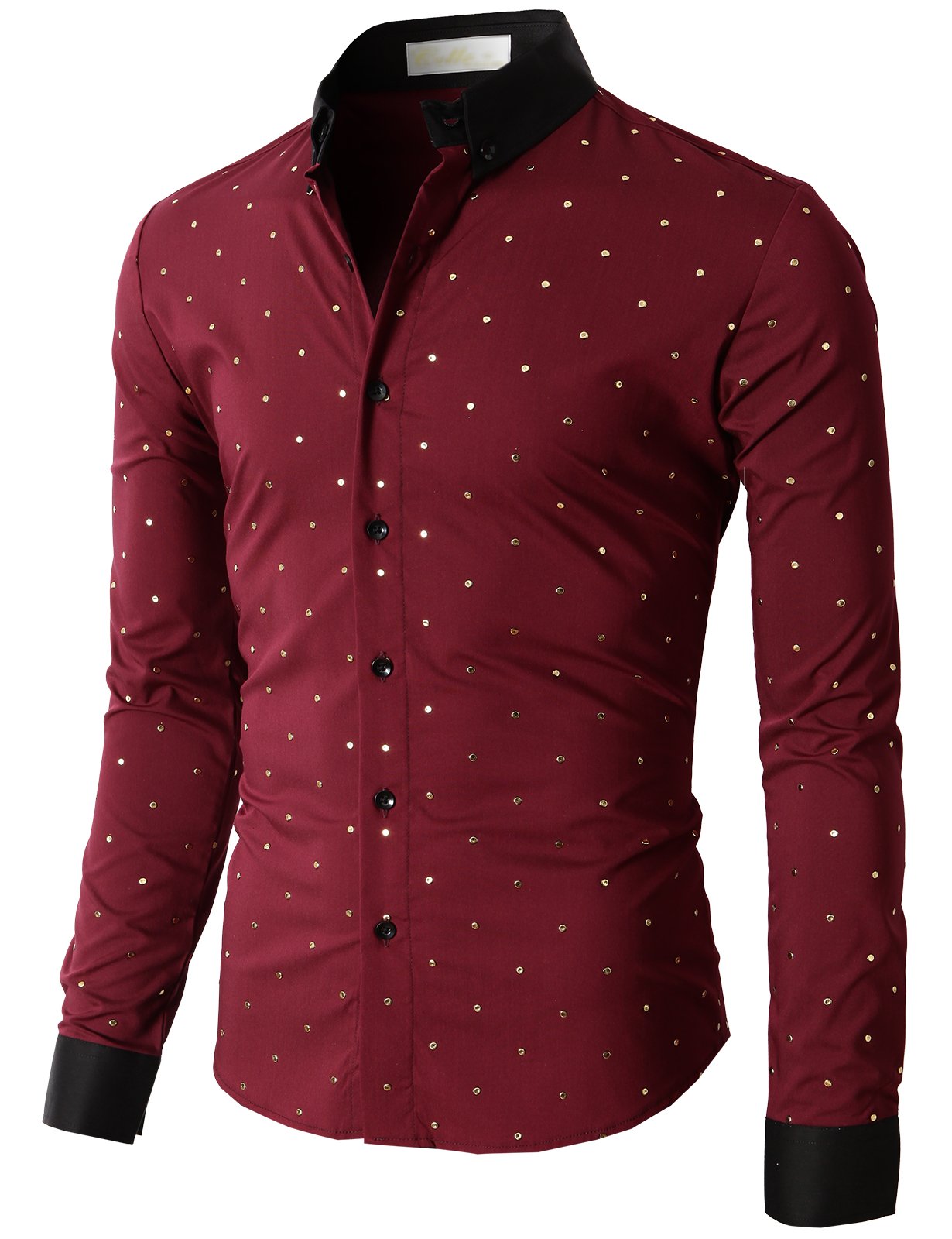 H2H Premium Mens Modern ButtonDown Shirts with Gold Button Trim Buy Online in United Arab
