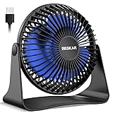 BESKAR USB Small Desk Fan, Portable Fans with 3