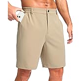 Pudolla Men's Casual Shorts 7"/9"/5" Lightweight Golf Shorts with 3 Pockets Stretch Quick Dry Comfy Work Shorts