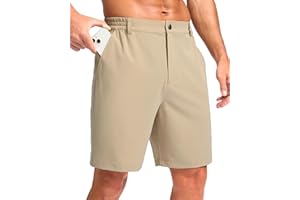 Pudolla Men's Casual Shorts 7"/9" Lightweight Golf Shorts with 3 Pockets Stretch Quick Dry Comfy Work Shorts